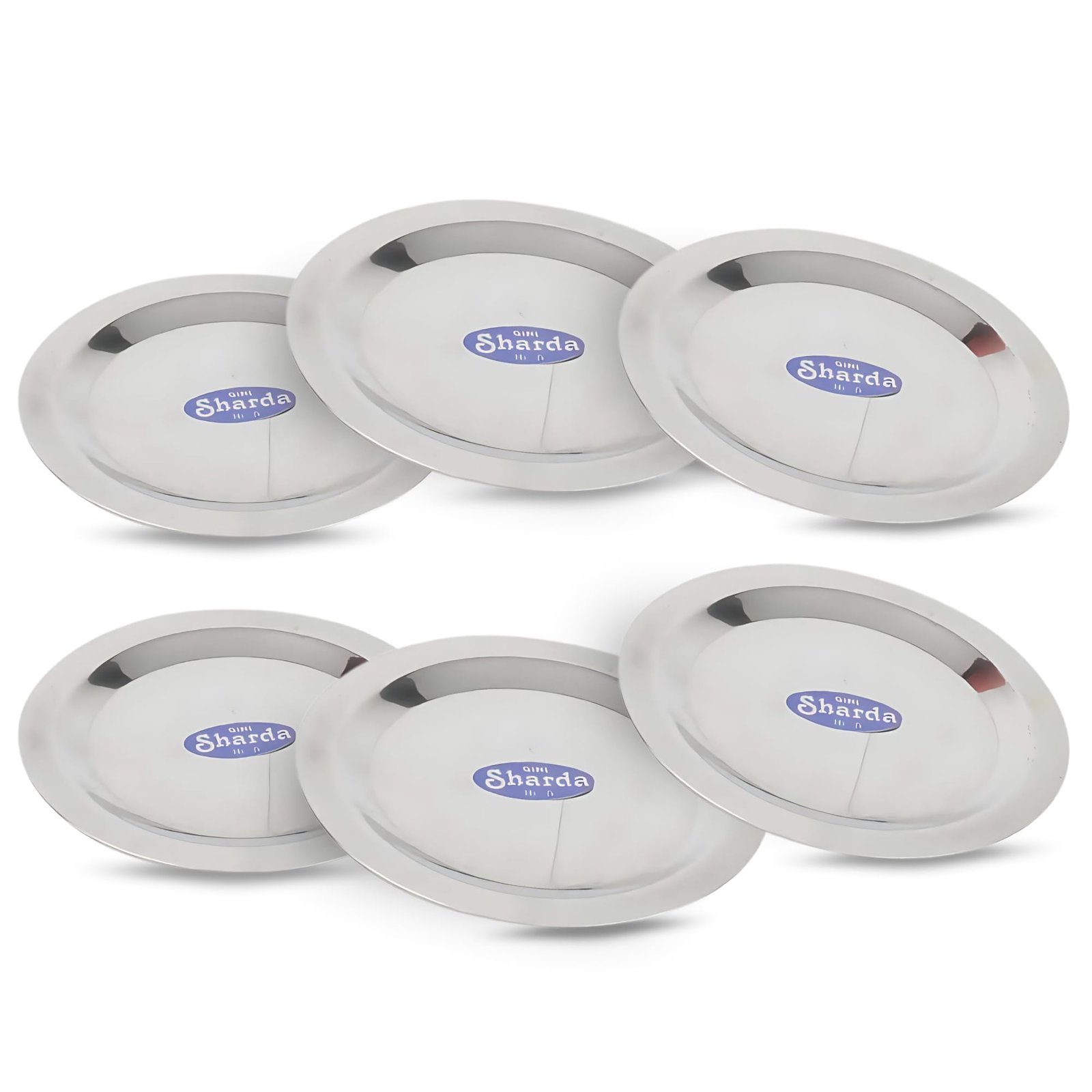Sharda Metals Stainless Steel Set of 6 Heavy Gauge Ciba Lids, Multipurpose Round Ciba Covers for Cups, Tumblers, Glasses, Bowl and Coasters for Hot and Cold Drinks, BPA-Free, Food Grade, 5.1 Inch