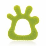 BeeBaby Finger Shape Soft Silicone Teether for 3+ Months with Storage Case, BPA Free Teething Toy for Babies with Textured Surface for Soothing Gums. 100% Food Grade (Finger – Green)