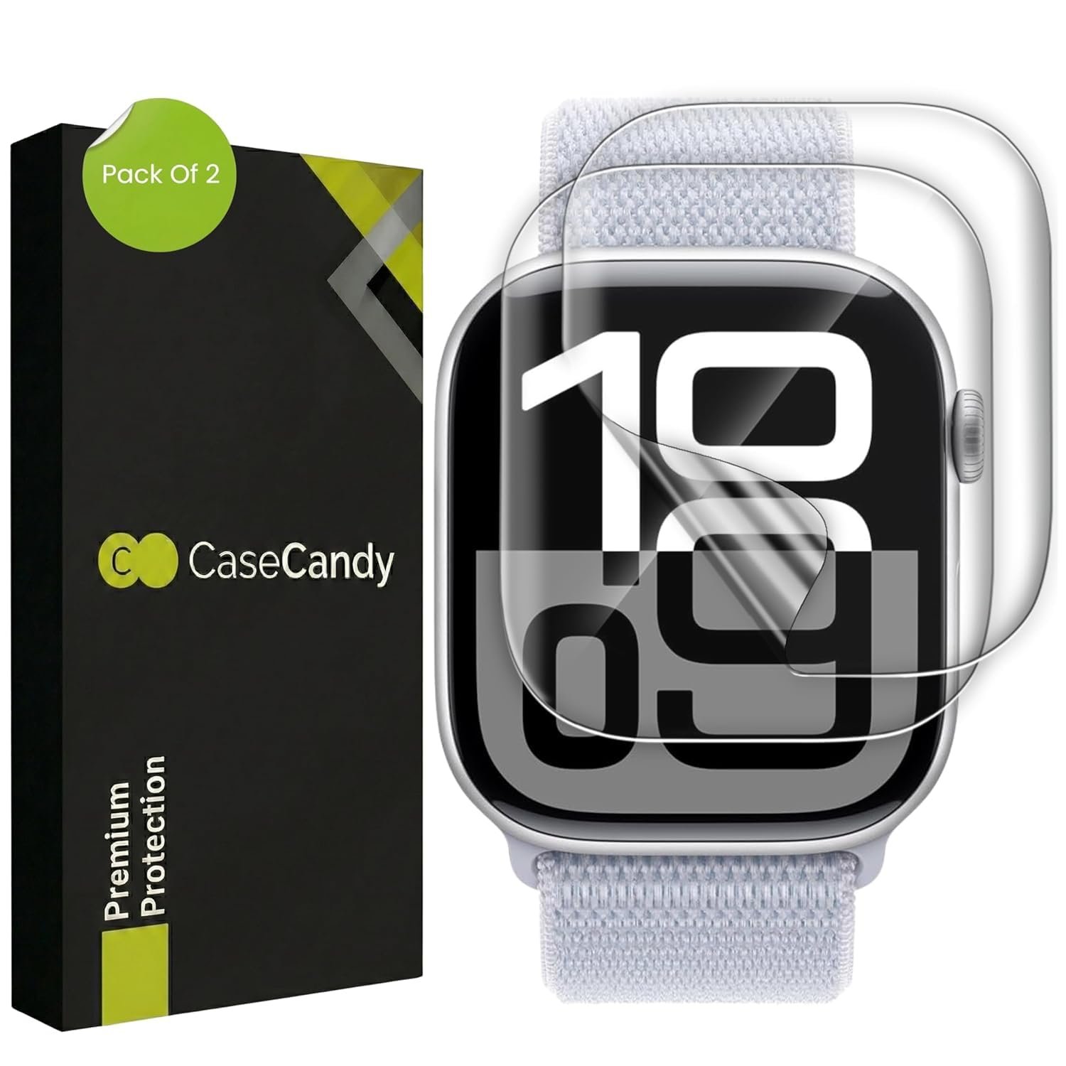 BIGFACE Casecandy® – (Pack 2) Screen Protector for Apple Watch 42mm Series 12/11/10 | HD Screen Guard for Apple Watch Series 10 / Series 11/12 42mm – HD/Easy Installation Kit/Bubble Free Technology