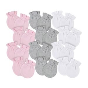 Gerber Baby Mittens No-Scratch Cotton Girls 8-Pack Newborn