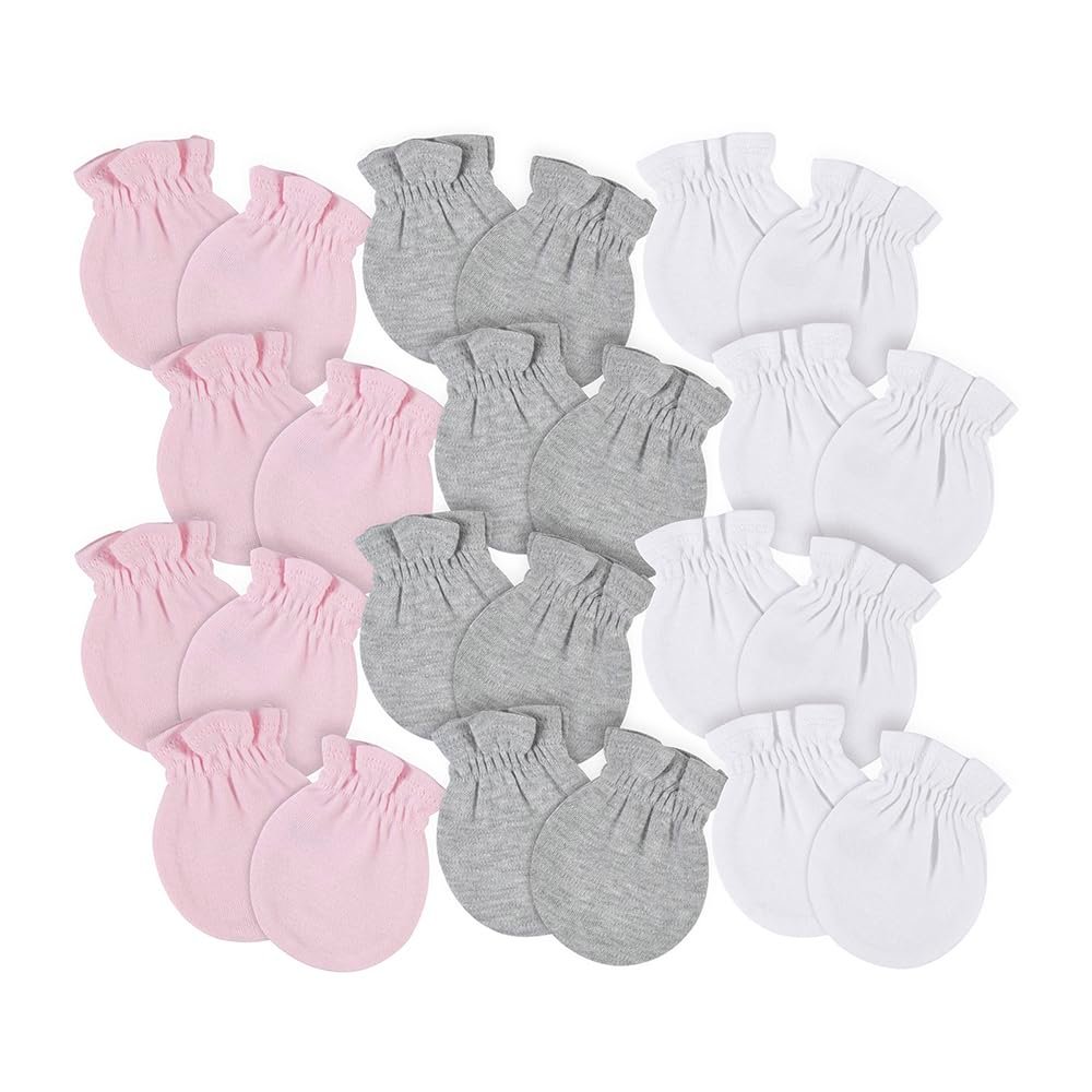 Gerber Baby Mittens No-Scratch Cotton Girls 8-Pack Newborn