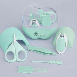 R for Rabbit Stylo Apple New Born Baby 5 in1 Nail Grooming Kit for Baby Manicure Set with Kids Nail Cutter,Tweezer, Filer, Ear Pick and Scissors (Green)