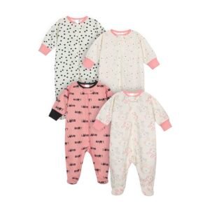 ONESIES Brand Baby Boys Sleepers 4-Pack Footies and Toddler Set