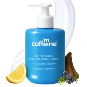 mCaffeine 5% Niacinamide & Glutathione for Brightening & Detan By The Blues Perfume Body Lotion 300ml | | Aquatic-Woody Fragrance | 72H Moisturization| Daily Use Summer Cream Bodylotion for Men & Women | Dry Skin
