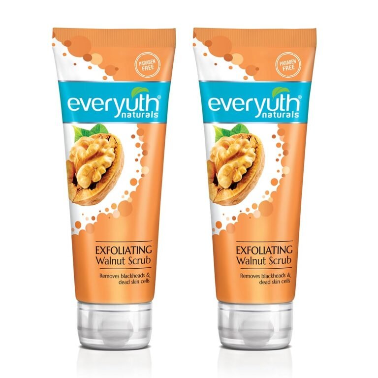 Everyuth Naturals Exfoliating Walnut Face Scrub | Removes Dead Skin, Blackheads & Whiteheads | With Walnut Shell|Oily, Dry, Normal, Combination & Sensitive Skin – 100g (Pack of 2) Tube