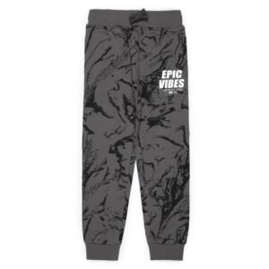 Alan Jones Clothing Boy’s Slim Fit Mid Rise Patterned Cotton Joggers Track Pant