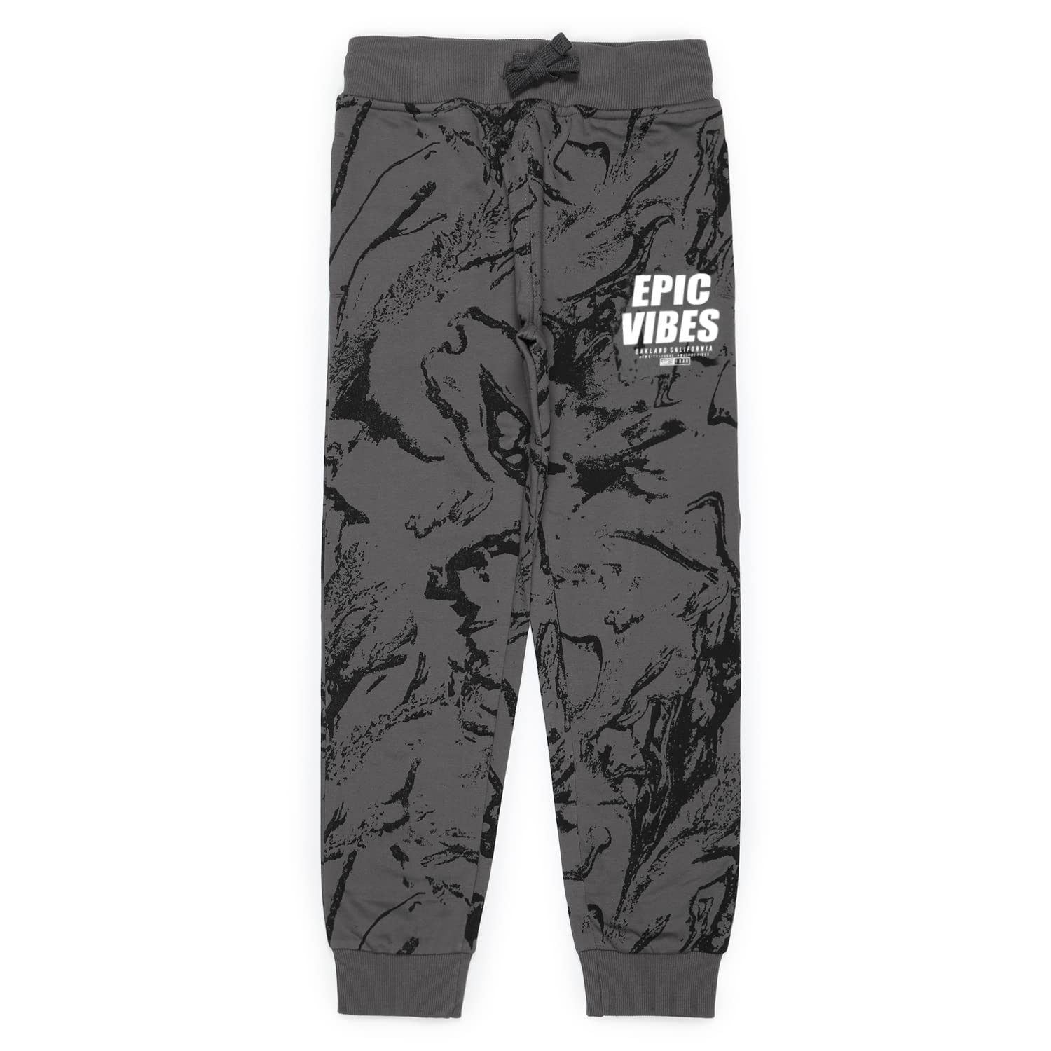 Alan Jones Clothing Boy’s Slim Fit Mid Rise Patterned Cotton Joggers Track Pant