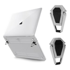 Florican Portable Invisible Laptop Riser Stand | Mini Aluminum Cooling Pad, Lightweight Laptop Desk Stand for MacBook, Lenovo, Dell, HP & Other Laptops (Cool Silver)