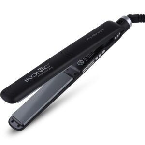 Ikonic Professional Pro Straight Hair Straightener For Women, 1.5 Inch Ceramic Floating Plates, Adjustable Temperature 130°C–230°C, Instant Heat-Up Technology, Frizz-Free Straightening, Smooth & Sleek Hair, Salon Professional Styling, Black