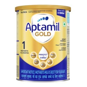 Aptamil Gold Infant Formula for Babies – Stage 1 (Upto 6 months) – with 5HMO and Prebiotics – 400gms – Tin Pack