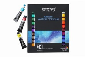 BRUSTRO Artists Watercolour Paint Set of 24x12ML Tubes|Rich Pigments,Transparent,Intermixable Color |Ideal for Landscape,Portrait,Paper Painting,Professional,Fine Art