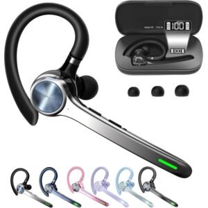 Heibas Bluetooth Headset,Wireless Bluetooth Earpiece With 500Mah Charging Case 72 Hours Talking Time Built-In Microphone For Ios Android Cell Phone,V5.1 Hand-Free Headphones For Trucker,Office-In Ear