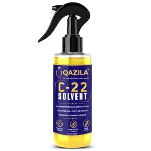 Qazila C-22 Solvent | Glue Remover For Hair Patch & Scalp | Fast-Acting Formula for Effortless & Instant Glue Removal |Skin-Safe | Lemon & Citric Extracts | Spray Bottle | 120 ml