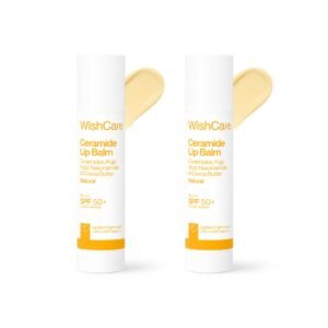 WishCare Ceramide Lip Balm with SPF 50 PA+++ | Brightening Lip Balm for Dark Lips | Kojic Acid & Niacinamide | For Women | Natural & Untinted | 5g (Pack of 2)