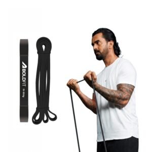 Boldfit Heavy Resistance Band for Workout & Exercise Pull Up, Stretching & Toning Bands for Men & Women Resistance Band Set for Home & Gym Workouts (Black, 15–30 Kg)