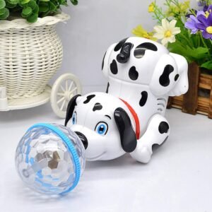 VGRASSP Dancing Dog Toy for Kids Babies with Music and 3D Flashing LED Light Ball – Cute Animal Puppy Gift for Boys and Girls