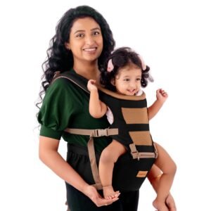 LuvLap Royal Hip Seat Baby Carrier with 4 Carry Positions, Baby Carrier with Hip seat for 6 to 24 Months Baby, Adjustable New-Born to Toddler Carrier, Max Weight Up to 15 Kgs (Black)