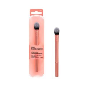 Real Techniques Brightening Concealer Makeup Brush, Pink – Under-Eye Concealer Brush for Seamless Blending & Brightening