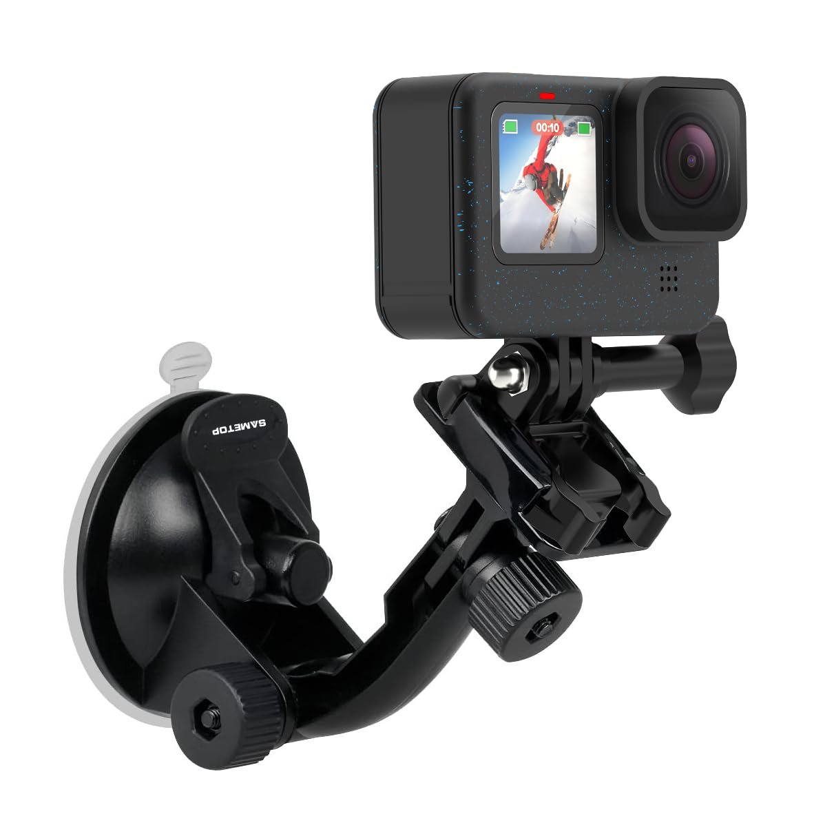 Suction Cup Mount Compatible with Gopro Hero (2018), Fusion, Hero 7, 6, 5, 4, Session, 3+, 3, 2, 1 Cameras; Perfect for Car Windshield and Window