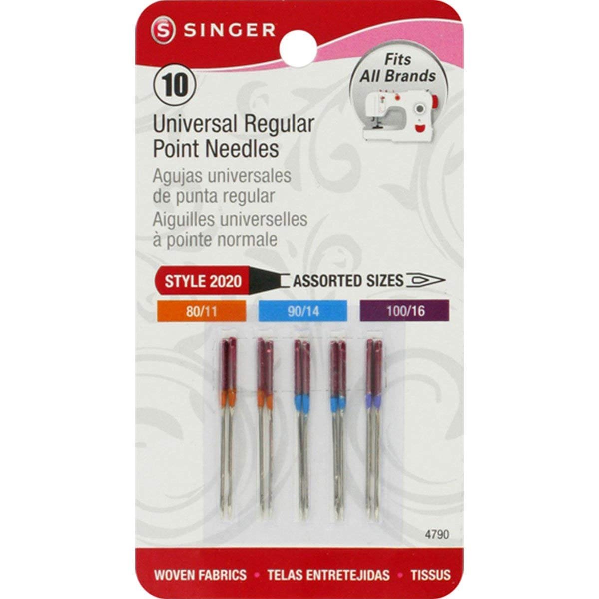 Universal Regular Point Machine Needles-Sizes 11/80 (4), 14/90 (4) & 16/100 (2)