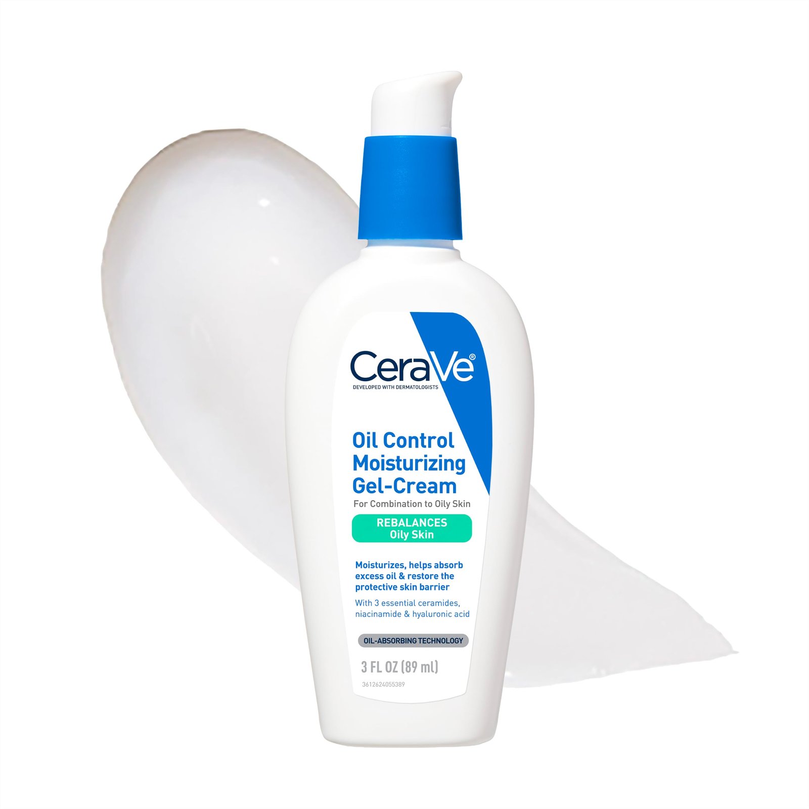 CeraVe Oil Control Gel Cream lightweight Moisturizer for Oily & Combination Skin with Ceramides, Hyaluronic Acid & Niacinamide | Dermatologist Recommended (52ml)