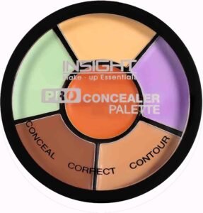 INSIGHT Pro Concealer Palette – Shade Corrector | Makeup Wheel for Face | Satin–Matte Finish | 3-in-1 Conceal, Contour & Correct | Waterproof | Full Coverage | 15gm