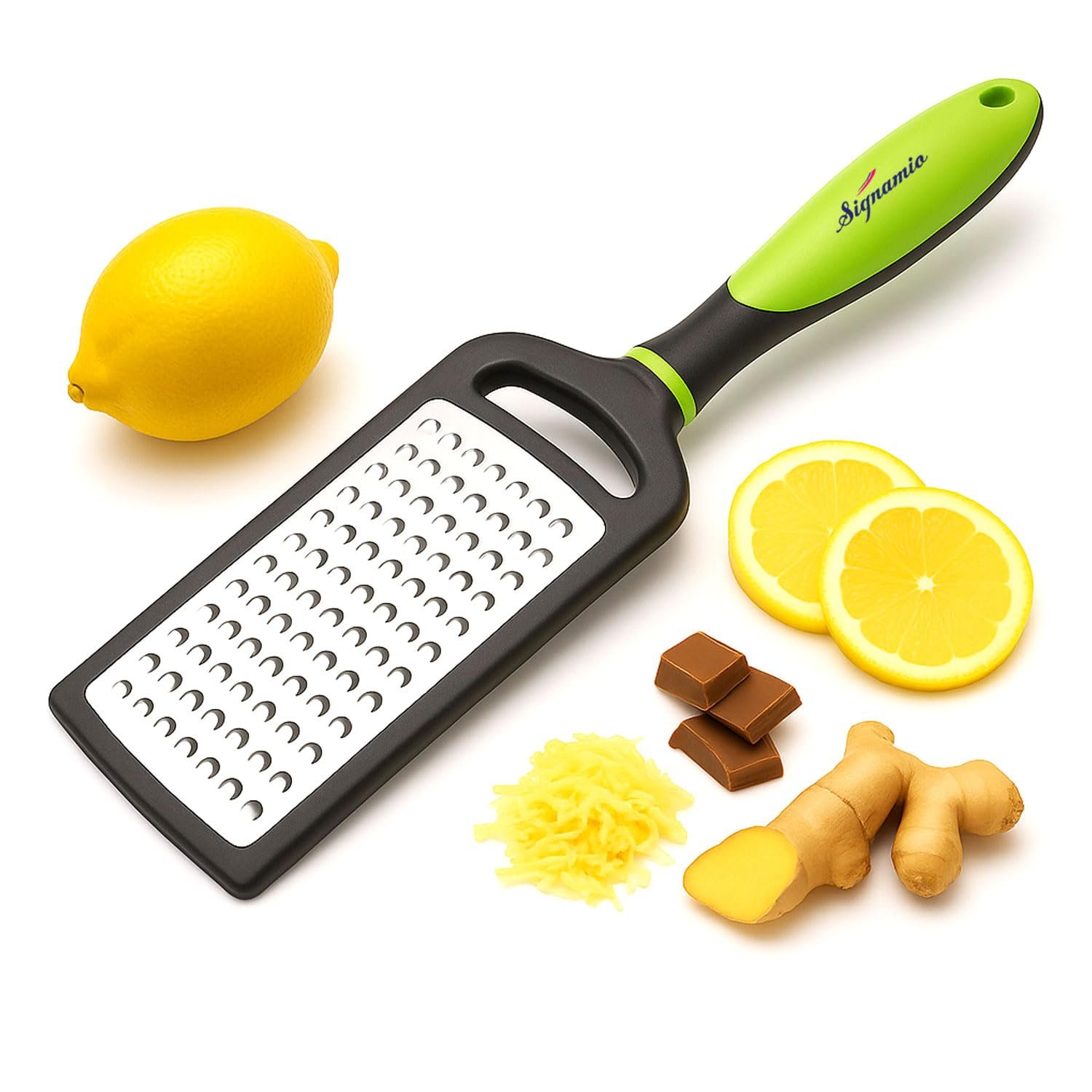 SIGNAMIO Cheese and Vegetable Grater for Kitchen Steel – Green