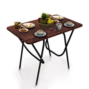 wow craft Multi-Purpose Foldable Two-Seater Dining Table | Engineered Plywood Top with Matt Finish | Compact Table for Home & Kitchen | Size 2x3ft