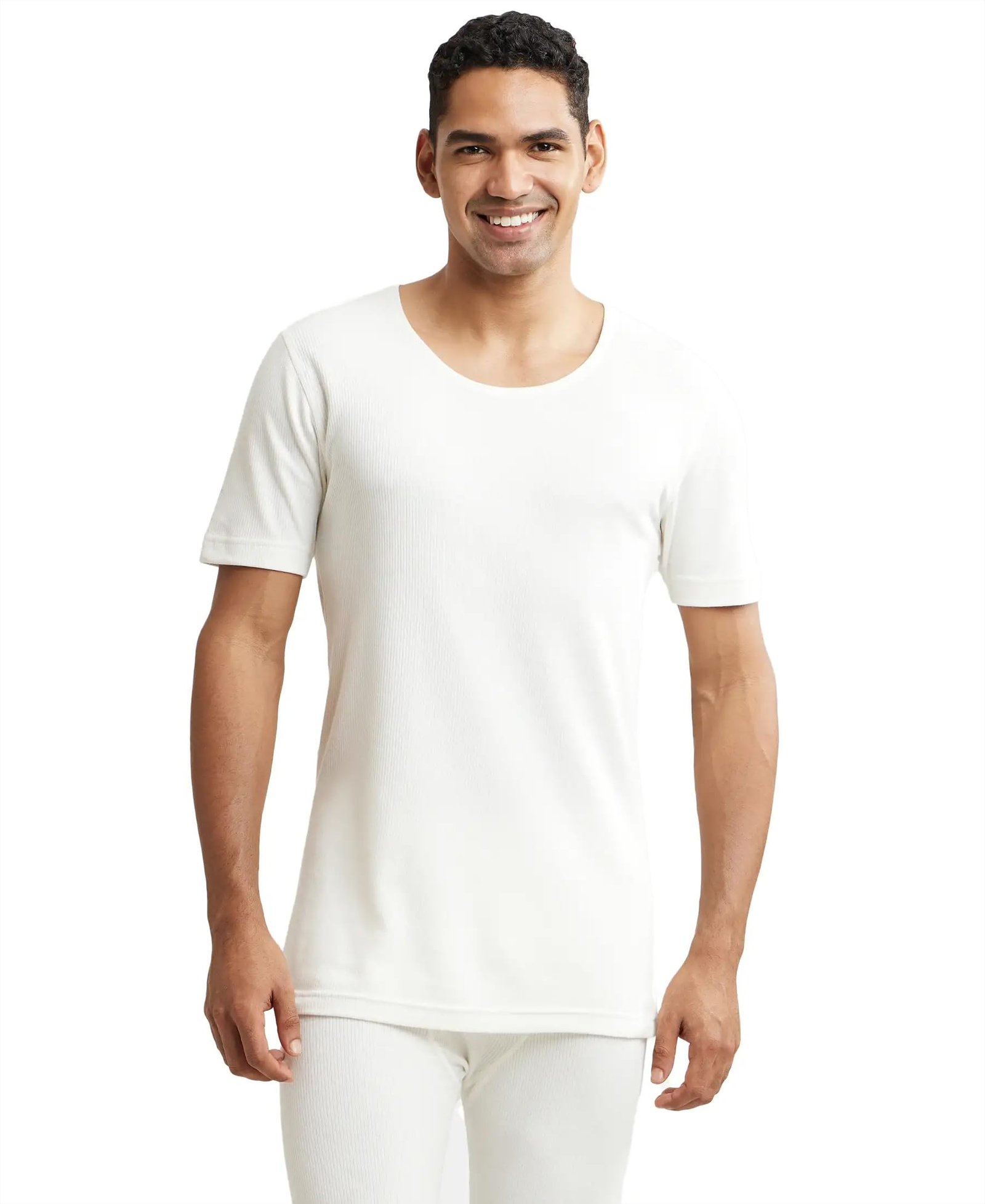Jockey Men’s Super Combed Cotton Rich Fabric Half Sleeved Thermal Undershirt with StayWarm Technology