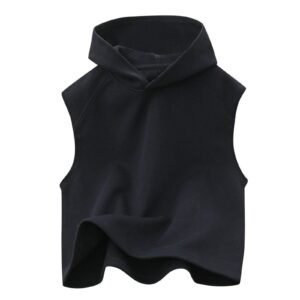 Baby Boys Clothes Kids Sweatshirts Hoodie Sleeveless Summer Tee Sweet Loungewear Black