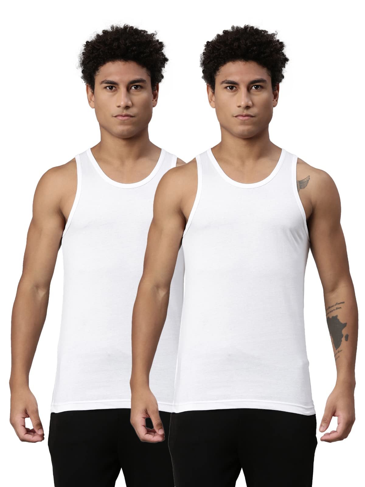 Levi’s 012 Classic Vest for Men | 100% Cotton | Breathable | Round Neck Sleeveless Men’s Vest | Soft & Durable | Freedom of Movement | Tagless & Zero Irritation Comfort | Pack of 2
