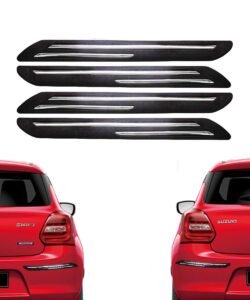 Fabtec Universal Car Bumper Protector Guard (Set of 4)… (Double Chrome Bumper Protector)
