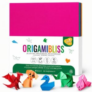 Lakeer Origami Paper 15 cm X 15 cm Pack of 100 Sheets Fluorescent Color Both Side Coloured For Origami, Scrapbooking, Hobby Crafts, Project Work