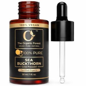 Organic Sea Buckthorn Oil – Cold Pressed for Glowing Skin, Face & Hair | Omega 7 Rich Seabuckthorn Berry Pulp Oil for Uneven tone, Anti-Aging, Acne & Dry Skin