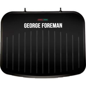 George Foreman Medium Electric Fit 1630W Grill Toaster Sandwich Maker | Non stick, Healthy, Griddle, Panini, Steaks, Burgers, BBQ, Energy saving, Vertical storage, Easy clean, Drip tray | Black, 25810