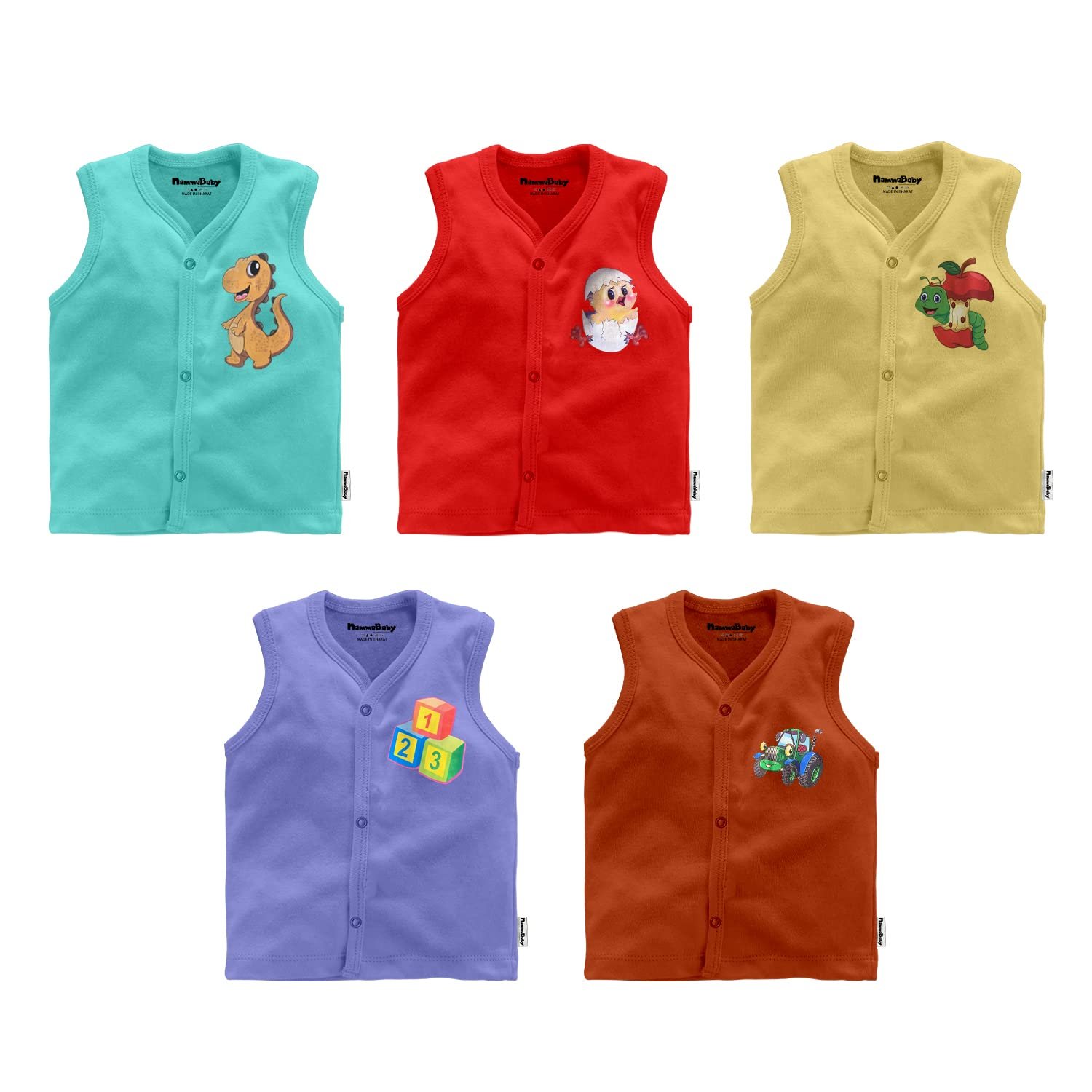 Tinchuk Baby Boy’s & Baby Girl’s Printed T-Shirt/Jhabla/Nightsuits with Assorted Prints- Multi-Pack