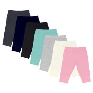 LENAM Unisex Baby Unisex Baby Baby Cotton Snug Soft Pants/Diaper Fit/Pyjama/Leggings(Pack of 7) – Multicolor