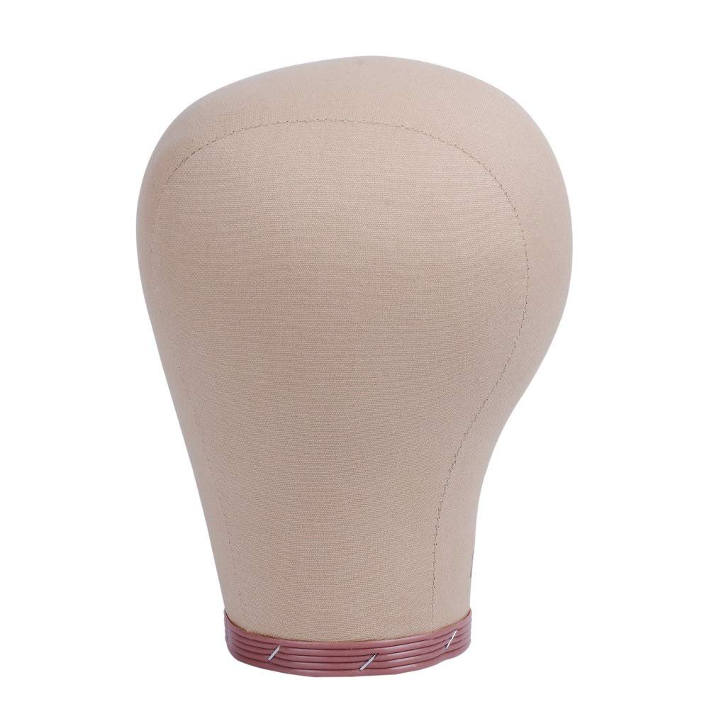 1 Piece 22 Inch Wig Head Cork Canvas Block Head Mannequin Head for Wigs Display Styling Manikin Head (22 inch）