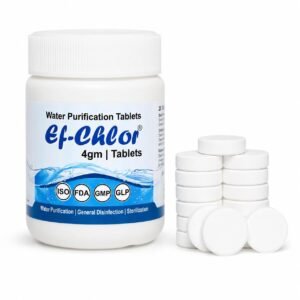 Ef-Chlor 4g Water Purification Tablets | Purifies 1000L Per Tablet | 20 Tablets Jar for 20000L | General Disinfection & Sterilization | Overhead & Underground Tank Water Treatment