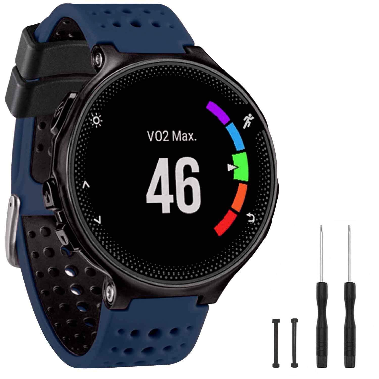 GVangel Band Compatible with Garmin Forerunner 235, Soft Silicone Watch Band Strap Wristband for 220/230/235/620/630/735XT/235 Lite Smart Watch for Women Men