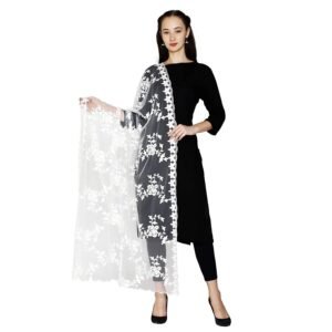 HARI MADHAV DESIGN Women’s Nylon Net Embroidered Dupatta