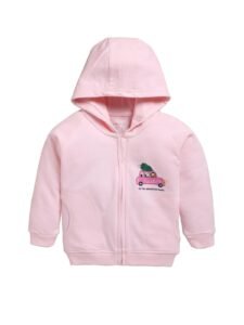 Peek A Boo Infant Full Sleeves Front Open Hooded Jacket, 100% Cotton Loopknit Fabric, Ultra-Soft with Breathable Comfort