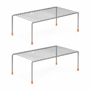 StainlessSteel Under Cabinet Kitchen DishRack Expandable Storage FloatingShelves For Kitchen Multipurpose Organizer Extend Up To 580 Mm With Anti-Rust Nano Coating(Pack of 2)(Nhsp) Silver