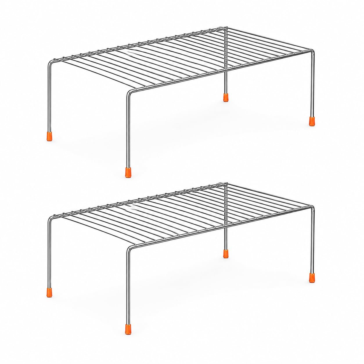 StainlessSteel Under Cabinet Kitchen DishRack Expandable Storage FloatingShelves For Kitchen Multipurpose Organizer Extend Up To 580 Mm With Anti-Rust Nano Coating(Pack of 2)(Nhsp) Silver
