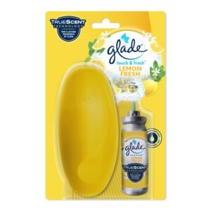 Glade Touch & Fresh Aerosol Air Freshener for Bathroom, Lemon Fresh | Fragrance Dispenser & 12ml Refill | Lasts up to 100 Sprays | Lasting Fragrance with One Touch