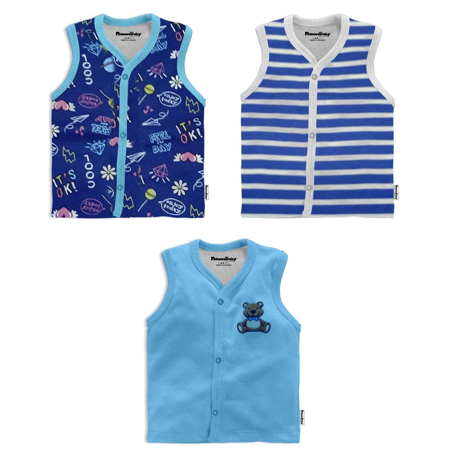 Tinchuk Baby Boy’s & Baby Girl’s Printed T-Shirt/Jhabla/Nightsuits with Assorted Prints- Multi-Pack