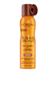 Self tanning spray by L’Oreal Paris, Sublime Bronze Self Tanning Mist, 4.6 oz., spray tan