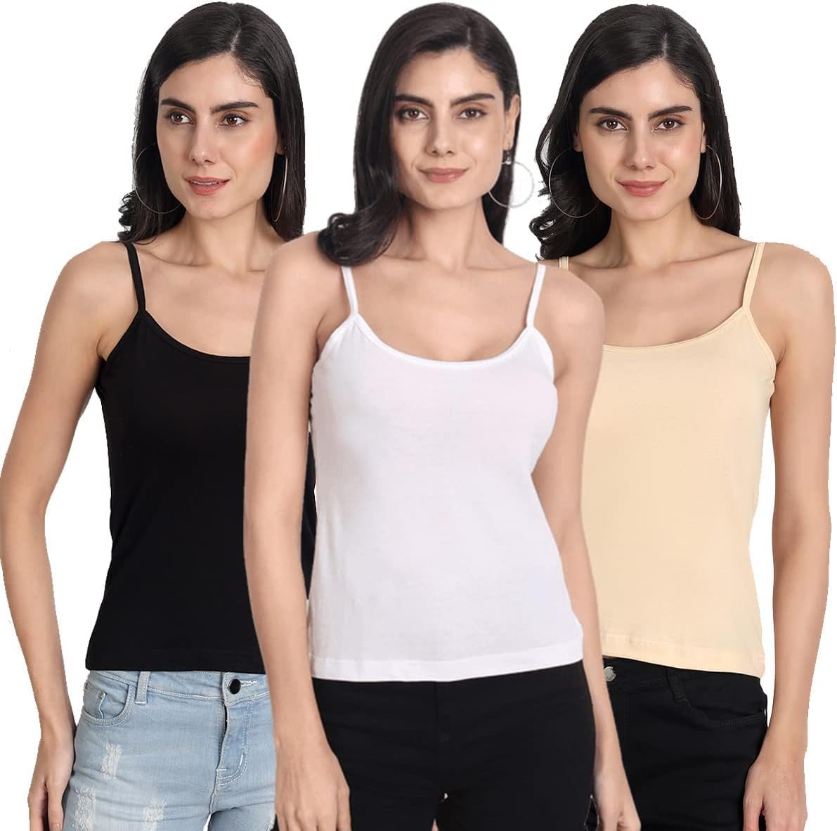 Aimly Women’s Cotton Regular Fit Camisole Slip Pack of 3