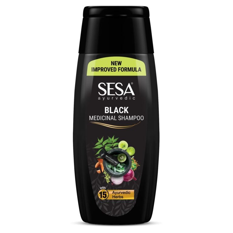 Sesa Ayurvedic Medicinal Shampoo Hairfall Control Anti Dandruff Shampoo Infused with 15 Ayurvedic Herbs Smooth & Shiny Hair For Men & Women (200 ml)