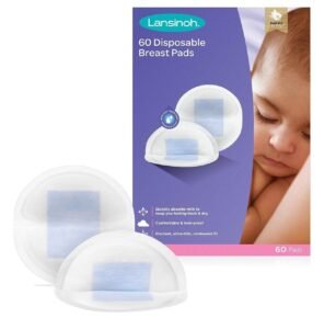 Lansinoh Disposable Nursing Breast Pads, Prevent Leakage, Ultra Thin and Discreet with Perfect Contoured Fit, Soft & Skin Friendly, Maximum Absorbency, Individually Wrapped for Convenience, 60 Count